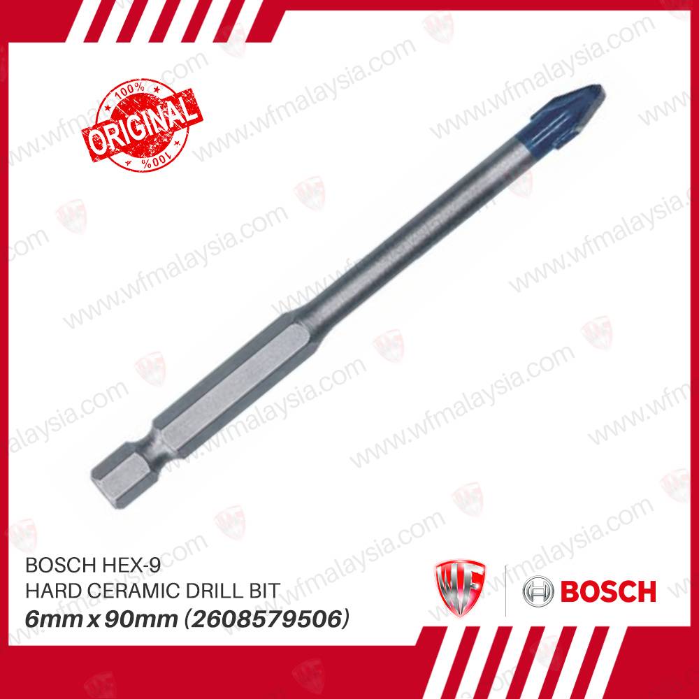 BOSCH HEX9 HARD CERAMIC DRILL BIT 6mm x 90mm (2608579506)